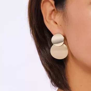 Двухцветные серьги Cross-Border: Покрытое медью золото 18 карат с иглой из серебра S925 пробы - High-End Fashion TE01628; 18K золотой