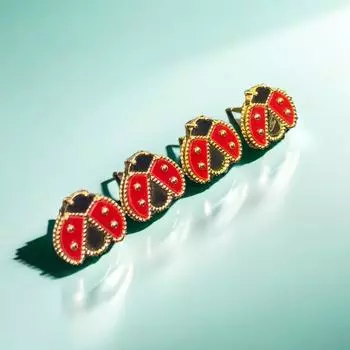 Двухцветные серьги в виде божьих коровок, милые и изысканные, суперскидочная акция, наряд богини, праздничный подарок