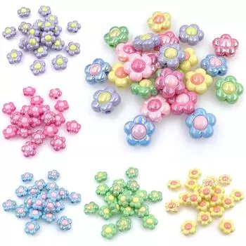 Двухцветный браслет DIY, ожерелье из акрила 16 мм, мода, 10 шт., аксессуары для ювелирных изделий, бисерный материал, цветок, УФ-покрытие, бусины, ослепляющие 10pcs about 16mm розы красного