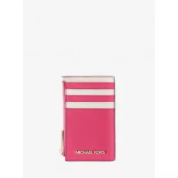 Двухцветный чехол для карточек MICHAEL KORS JET SET TRAVEL, средний 35S4GTVD2L2613, электро-розовый, мульти-красный