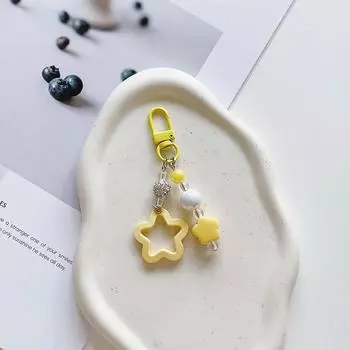 Двухцветный градиентная пятиконечная звезда автомобильный брелок подвеска цвет полая звезда аксессуары для сумки