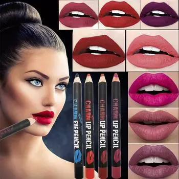 Двухцветный карандаш для губ, бархатная матовая помада, ручка для макияжа глаз, ручка для теней для век, прочный водонепроницаемый легкий легкий макияж, карандаш для бровей