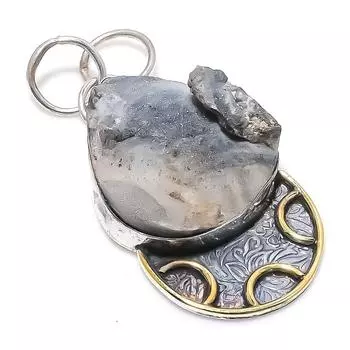 Двухцветный кулон из натурального пустынного драгоценного камня 925 пробы из стерлингового серебра 2,09 дюйма z2O53