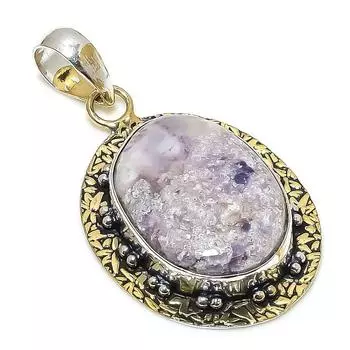 Двухцветный кулон из натурального русского чароита из стерлингового серебра 925 пробы 2,21 дюйма h5Y25