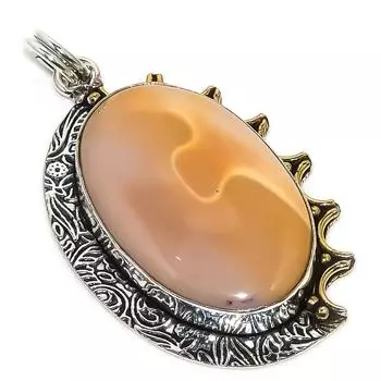 Двухцветный кулон из стерлингового серебра 925 пробы с натуральным драгоценным камнем Мукаит, 2,09 дюйма, q2I17