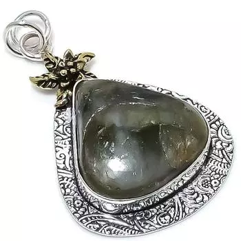 Двухцветный кулон из стерлингового серебра 925 пробы с натуральным лабрадоритом, размер 2,25 дюйма, d2z99
