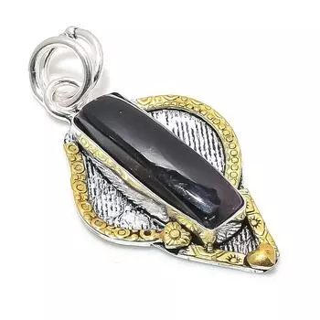 Двухцветный кулон из стерлингового серебра 925 пробы с натуральным лабрадоритом, размер 2,05 дюйма, M9b45