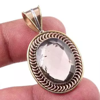 Двухцветный подарочный кулон из натурального дымчатого кварца 925 пробы из чистого серебра 1,50 дюйма E5k55