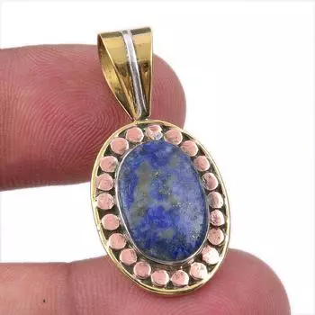 Двухцветный подарочный кулон из натурального лазурита 925 пробы из твердого серебра 1,50 дюйма A6B11