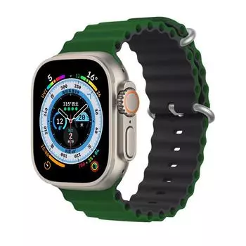 Двухцветный ремешок Ocean Band для ремешка Apple Watch Ultra 49 мм 45 мм 44 мм 42 мм 41 мм 40 мм 38 мм силиконовый браслет Iwatch Series 8 7 Se 6 5 3 42mm 44mm 45mm 49mm