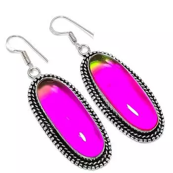 Двухцветный турмалиновый драгоценный камень 925 пробы серебряные ювелирные изделия подарочные серьги 2.44 j4J46