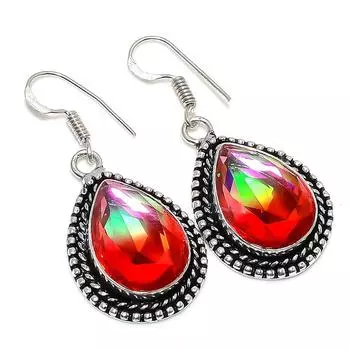 Двухцветный турмалиновый драгоценный камень 925 пробы серебряные ювелирные изделия подарочные серьги 1,58 p7k92