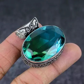 Двухцветный турмалиновый драгоценный камень подарочный кулон из стерлингового серебра 925 пробы 1,58 дюйма t6Q80