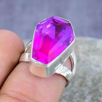 Двухцветный турмалиновый драгоценный камень ручной работы 925 пробы Серебряное кольцо Ювелирные изделия всех размеров