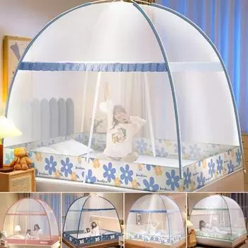 Двухдверная москитная палатка с полным покрытием, москитная сетка, застежка-молния, быстро открывающаяся, полностью закрытая противомоскитная кровать светло-зеленый