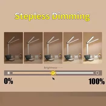 Двухголовая настольная лампа со светодиодной подсветкой для защиты глаз, теплый свет, лампа для чтения, обучения, с зарядкой и подключением, небольшая лампа двойного назначения белый