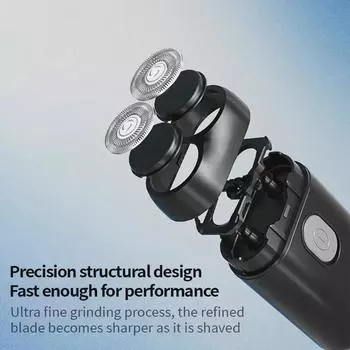 Двухголовочная аккумуляторная мужская портативная электробритва