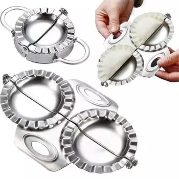 Двухголовочная нержавеющая стальная пельменная машина с ручкой, ручная машина для заворачивания равиоли, аксессуары для выпечки Single Headed