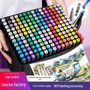 Двухголовочные маркеры на спиртовой основе - набор из 60/80 цветов, сменные чернила для студенческого творчества и живописи