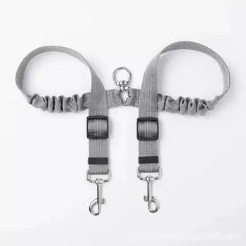 Двухголовочный поводок для питомца - Регулируемый нейлоновый поводок для автомобиля и улицы для собак/кошек, Прочный выдвижной трос