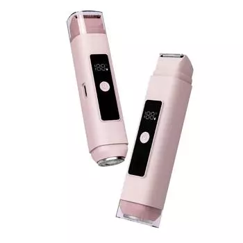 Двухголовочный прибор для удаления волос, инструмент для удаления волос в интимной зоне, цифровой дисплей, устройство два-в-одном для удаления волос, подходит как для мужчин, так и для женщин One Size розовый