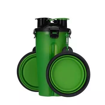 Двухкамерная чашка для воды, портативная бутылка для еды, контейнер для питья для домашних животных, кормушка для закусок, тарелка для собак и кошек, чаша