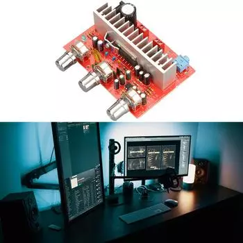 Двухканальная стерео цифровая аудио плата усилителя мощности, плата усилителя мощности звука высокой мощности 50 Вт x 2 DC12V