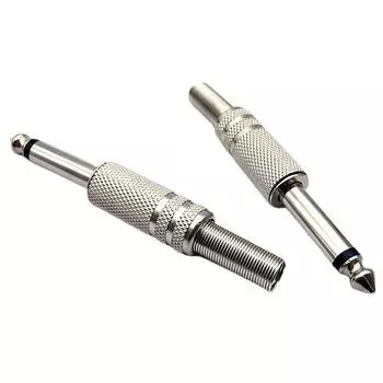 Двухканальный моносварочный штекер 6,5 мм с двухжильным соединением смесителя 6.5 male mono soldering head nickel plated