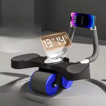 Двухколесное синхронизирующее упражнение с автоматическим отскоком, скручивание живота, поддержка локтя, плоская опора для мальчиков и девочек, колесо для брюшного пресса с большой панелью