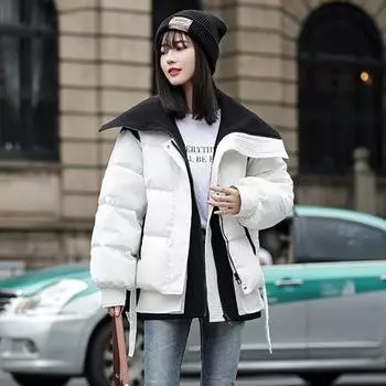 Двухкомпонентная куртка-пуховик женская, высококачественное женское зимнее пальто корейской версии, короткая куртка на утином пуху, завод S (recommended 80-60kg) белый