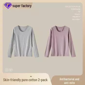 Двухкомпонентный женский хлопковый топ - однотонная рубашка на осень/зиму для студентов XXL