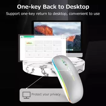 Двухрежимная беспроводная мышь 2,4G+BT5.1 Эргономичная мышь 3-ступенчатая регулируемая точка на дюйм, встроенная 500 мАч белый