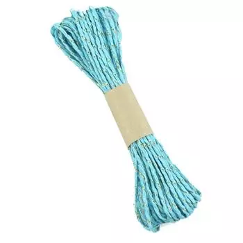 Двухрядная бумажная веревка с золотой нитью 10 м/галстук, подарочная коробка, связка цветов, ручная работа, бумажная веревка для поделок With gold line - lake blue G3 * 10M/tie