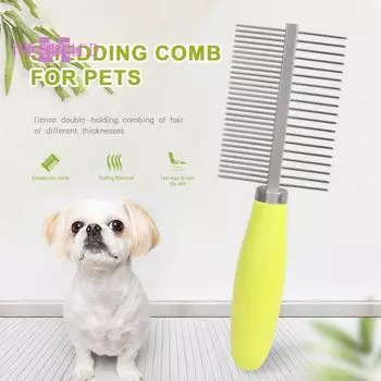 Двухрядная расческа для домашних животных — щетка для ухода за волосами с нежной эпиляцией кошек и собак, расческа для чистки, товары для домашних животных