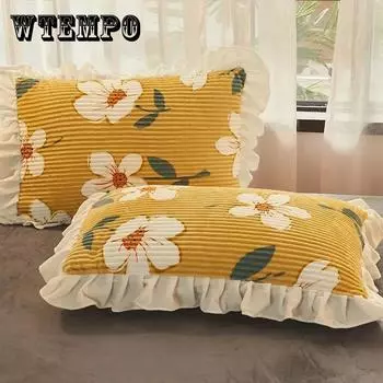 Двухсекционная бархатная наволочка кораллового цвета, зимняя толстая мягкая подушка с подкладкой, постельное белье