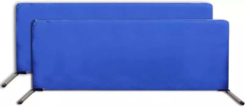 Двухсекционная сетка-ограждение для настольного тенниса, синее оборудование для корта, ограждение, защищающее от мячей, напольный разделитель, с перегородкой, 233 см x 75 см, изготовлено из ткани Оксфорд 420D для