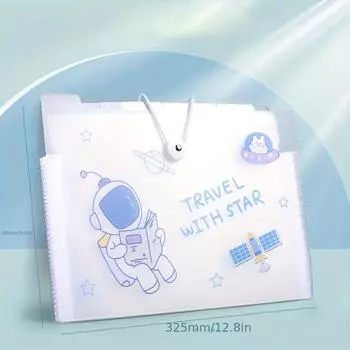 Двухсекционный многослойный прозрачный пакет для документов с героями мультфильмов, папка формата А4, прозрачная папка-вставка для бумаги для учащихся 8 pages