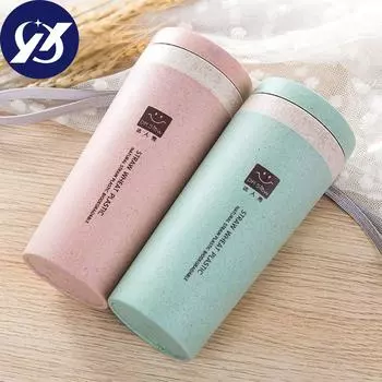 Двухслойная экологическая бутылка-термос с крышкой, дорожная кружка, бутылка для чая, бутылка для воды, термокружка розовый