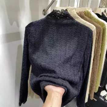 Двухслойная бархатная рубашка с высоким воротником и плотным начесом для женщин на осень и зиму с рубашкой по низу XXXL