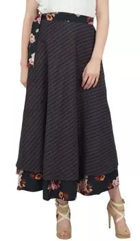 Двухслойная двусторонняя хлопковая накидка Pphagun Summer Wear с цветочным принтом черного цвета One Size чёрный