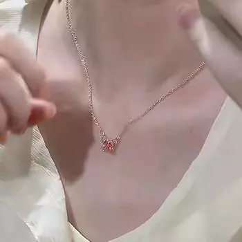 Двухслойная филигранная бабочка ключичная цепочка бабочка кулон для женщин чокер вечерние украшения простые универсальные