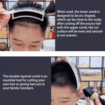 Двухслойная изогнутая расческа для позиционирования, термостойкая машинка для стрижки волос, расческа для смешивания для профессионального салона, парикмахерский инструмент