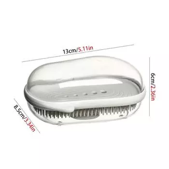 Двухслойная мыльница для ванной комнаты с щетками Многофункциональная щетка для чистки Держатель для мыла с дренажем Подставка для хранения мыла в сухом виде белый