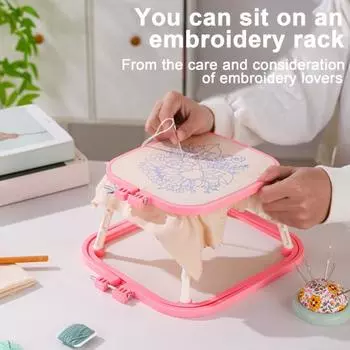 Двухслойная настольная подставка для пялец, регулируемая подставка для вышивки крестиком без помощи рук, шитье своими руками S светло-фиолетовый