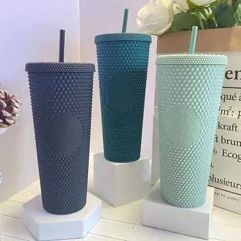 Двухслойная пластиковая соломенная чашка для домашнего хозяйства Diamond Radiant бутылки для воды чашка для кофе с соломенной крышкой бутылки для напитков кружки 710ml
