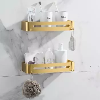 Двухслойная полка для хранения в ванной комнате, настенная сливная полка, органайзер для ванной комнаты
