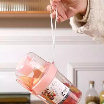 Двухслойная портативная чашка для салата, овсянка, хлопья, орехи, йогурт, чашка для салата, набор контейнеров с вилкой, школьный ланч-бокс, коробка для хранения еды