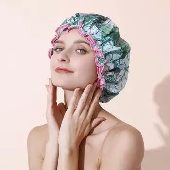 Двухслойная шапочка для купания, водонепроницаемая шапочка для душа, новая масляная шапочка для женщин