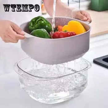 Двухслойная сливная корзина Кухня Многофункциональная раковина Слив Корзина Фрукты Синяя корзина Фруктовая тарелка Сливная стойка Корзина Кухня Органайзер 29*26*12cm белый