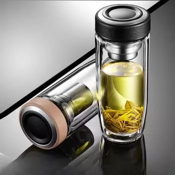 Двухслойная стеклянная чашка. Чашка для гусиного яйца. Чашка для чая. Устойчивая к ожогам и высоким температурам. Бытовая стеклянная чашка для чая. Чашка для воды с рекламной печатью. 280ml